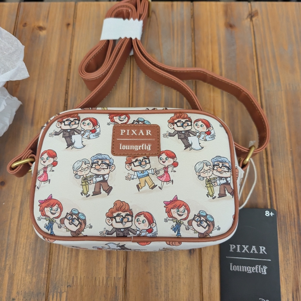 Loungefly Pixar  Carl and EllieCharacter Print Crossbody Bag